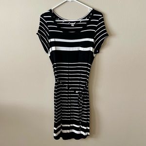 Merona Striped T Shirt Dress Black and White Small